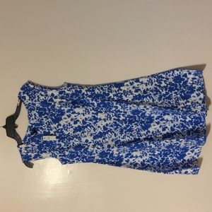 Talbot's blue and white floral splat print   petite nwt